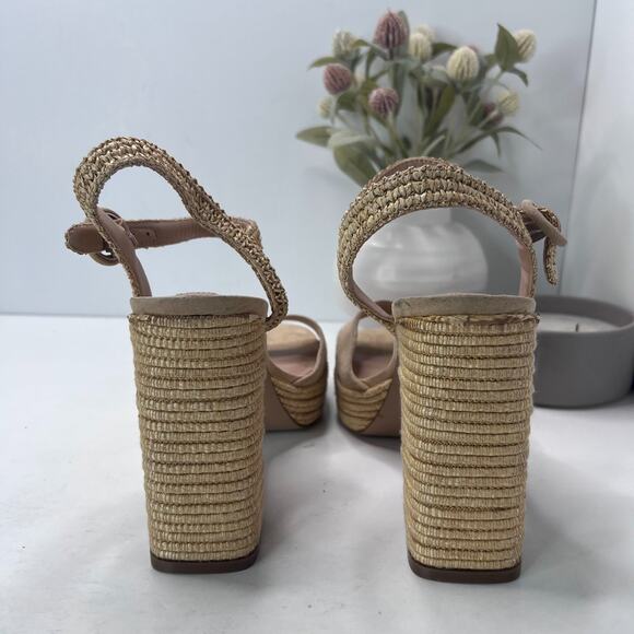 Steve Madden Strada Raffia Espadrille Block Heel Platform Women's 11 Summer - Picture 4 of 11